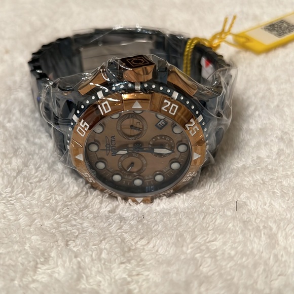 Invicta Excursion Khaki Gold and Dark Blue Quartz Chronograph Watch w/ 50mm Case - Picture 9 of 9